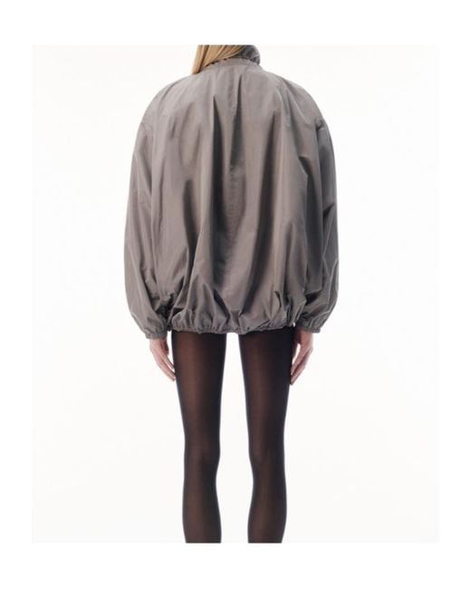 Alexander Wang Brown Gathered Neck Oversized Track Jacket