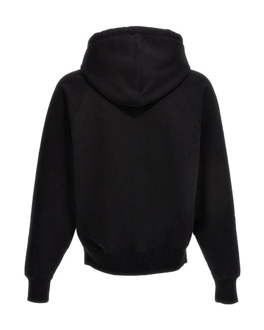 AMI Black Ami De Coeur Drawstring Hoodie for men
