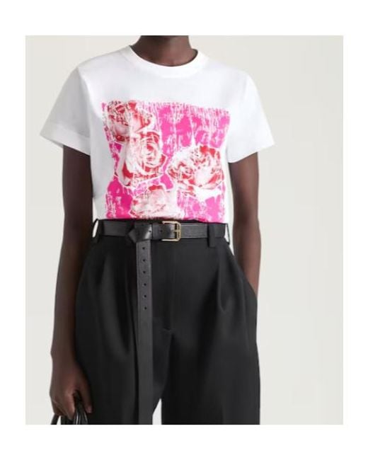 Givenchy Pink Flowers Printed Crewneck T-Shirt