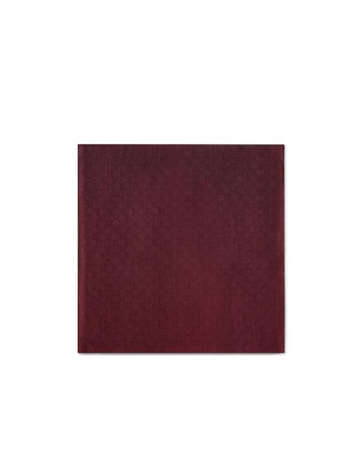 Gucci Red Gg Jacquard Shawl