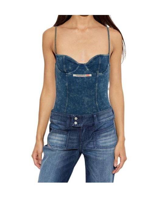 DIESEL Blue Tilda-Dnm Denim Bodysuit
