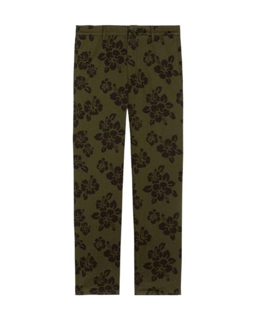 Aspesi Green Printed Casual Pants for men