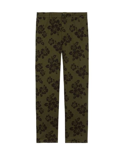 Aspesi Green Printed Casual Pants for men