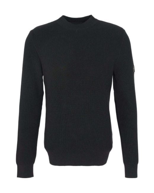 Barbour Blue Crawley Crew Neck Jumper for men