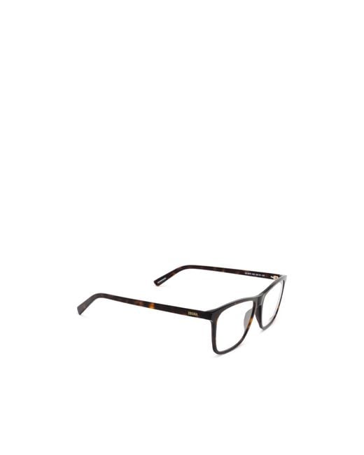 Zegna Metallic Square Frame Glasses for men