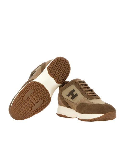 Hogan Brown Interactive Low-Top Sneakers for men