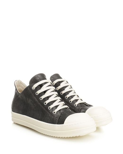 Rick Owens Black Drkshdw Metallic Denim Sneaker for men