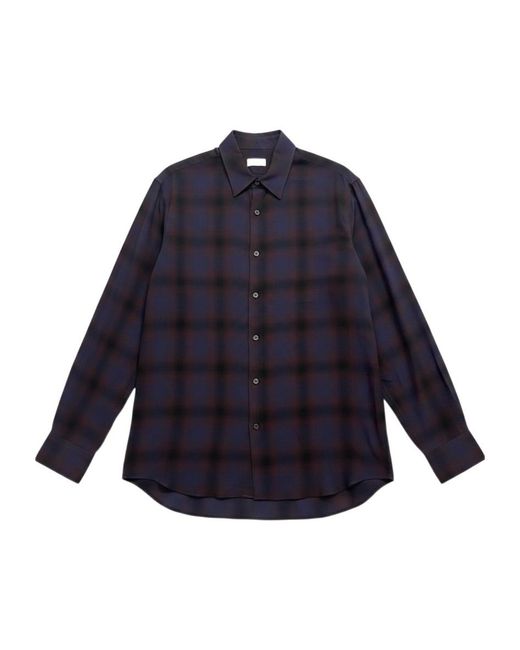 Dries Van Noten Blue Long-Sleeved Shirt for men