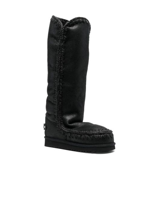 Mou Black Eskimo 40 Rhinestone-Logo Boots