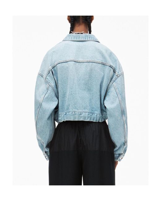 Alexander Wang Blue Cinch Hem Trucker Jacket