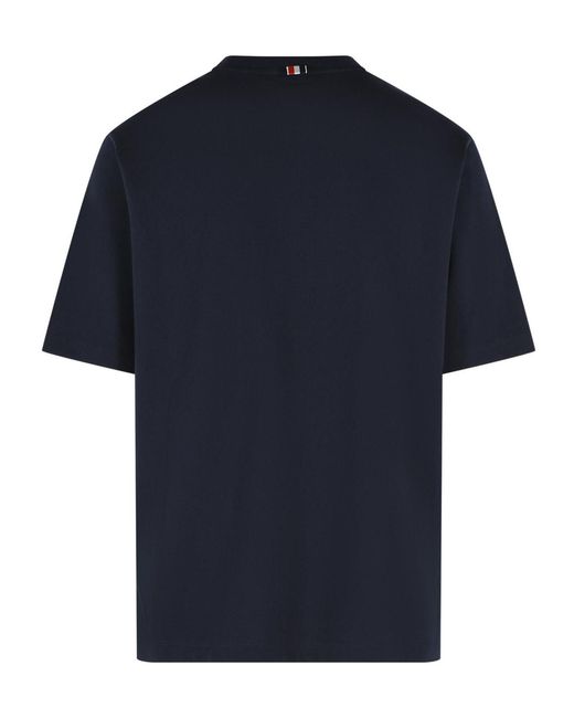 Thom Browne White Bar Colour-Block Short Sleeved T-Shirt for men
