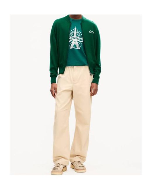 KENZO Green Eiffel Tower Design' Slim T-Shirt for men