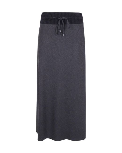 D.exterior Blue Lace-Up Detail Skirt