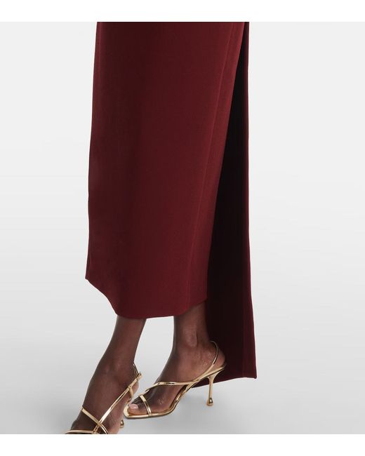 Emilia Wickstead Red Derika Off-Shoulder Crêpe Midi Dress