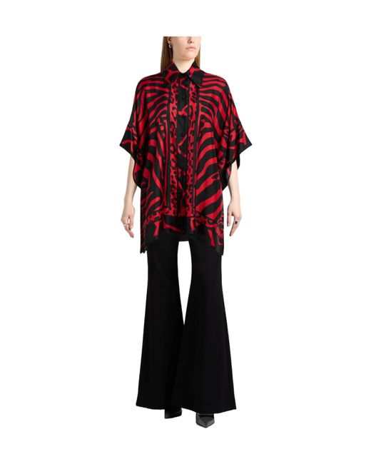 Dolce & Gabbana Red Printed Oversize Shirts
