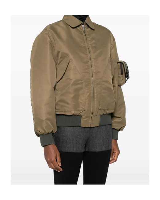 Coperni Green Pocket-Detail Bomber Jacket