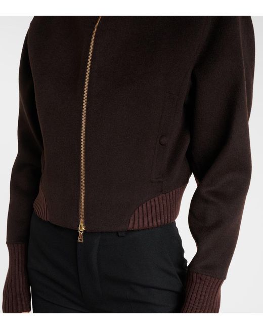 Victoria Beckham Black Lapel Collar Long-Sleeved Casual Jacket