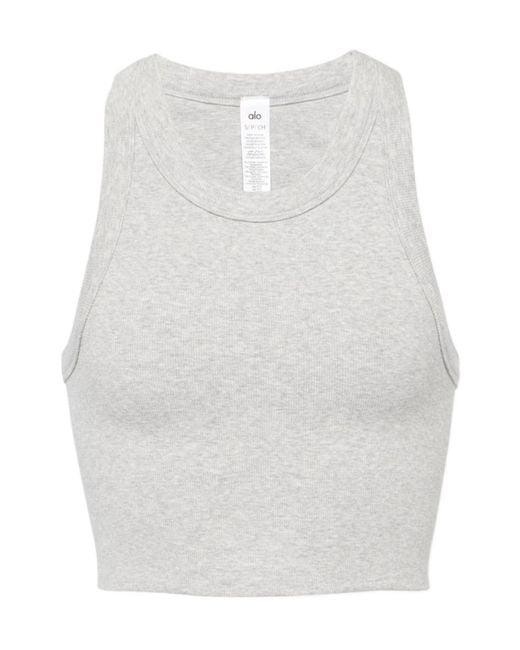 Alo Yoga White Seamless Delight Sports Bra