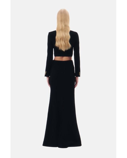 Alessandra Rich Black Long Sleeved Cropped Jacket