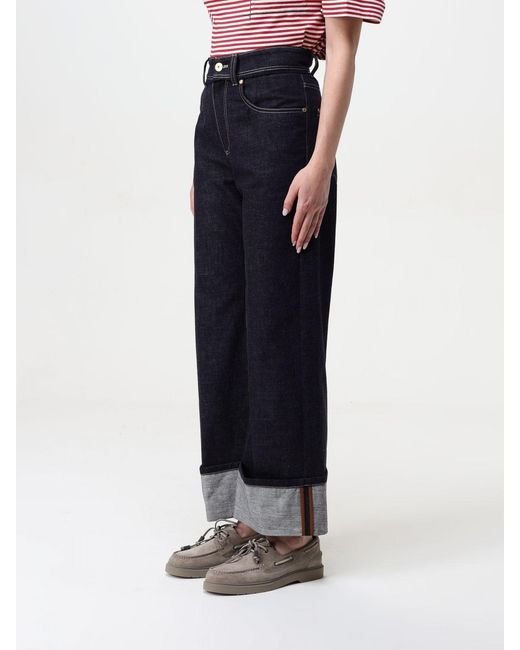 Brunello Cucinelli Black High-Waisted Turn-Up Brim Jeans