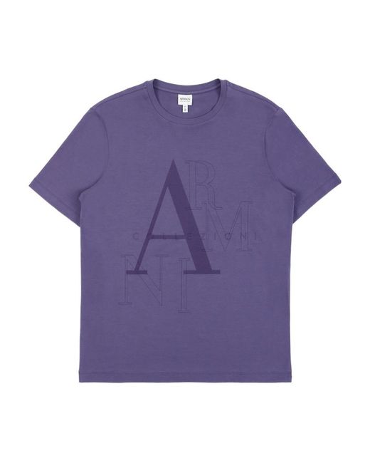 Armani Collezioni Purple Item O-Neck Short-Sleeved T-Shirt for men