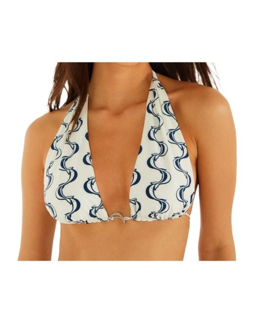 Farm Rio Blue Halter Bikini Top