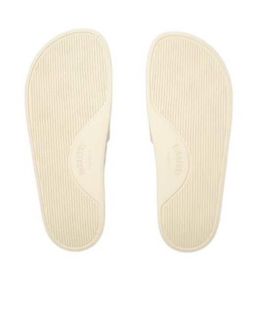 Burberry White Logo Slides