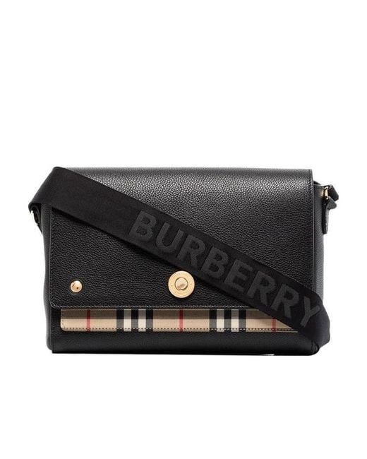 Burberry Black Vintage Checked Note Crossbody Bag