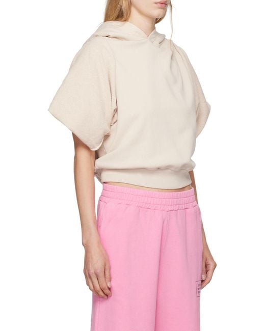 MM6 by Maison Margiela Natural Drop-Shoulder Hooded Sweatshirt