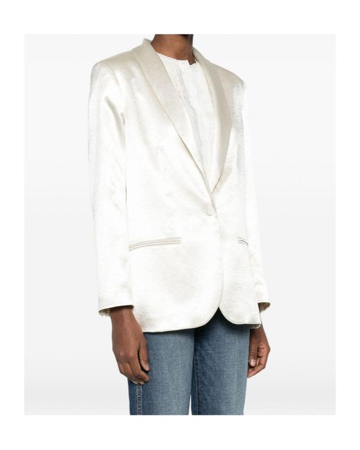 Alysi White Single-Breasted Jacket