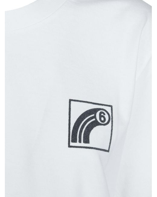 MM6 by Maison Margiela White Printed Crewneck T-Shirt