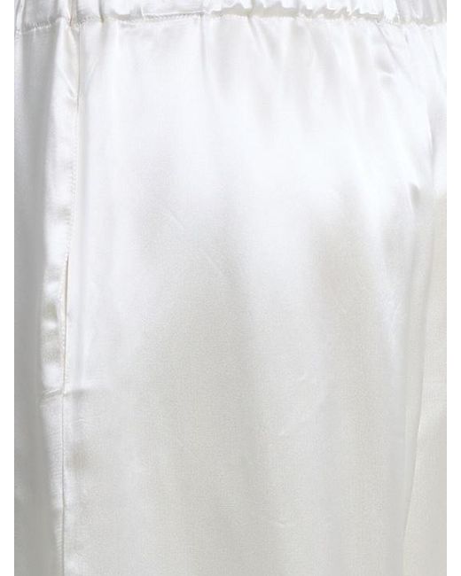 Fabiana Filippi White Satin Wide-Leg Pants