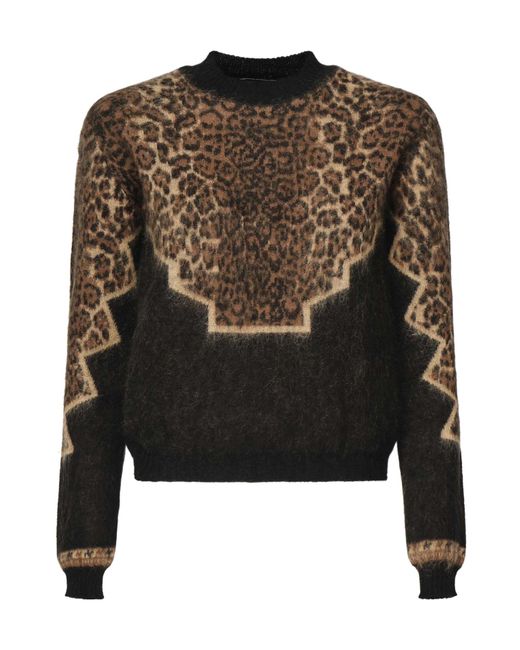 Dondup Black Leopard Print Sweater
