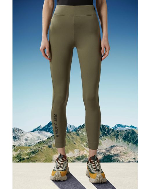 Moncler Green Jersey Leggings