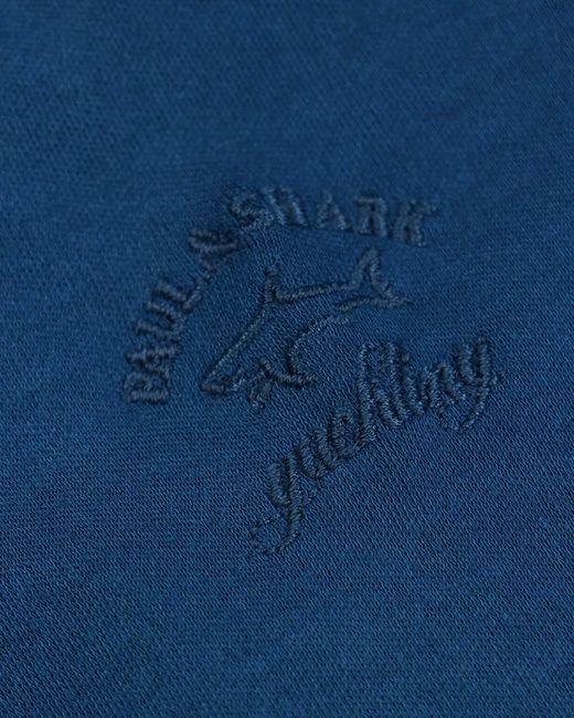 Paul & Shark Blue Logo Printed Long-Sleeved T-Shirt for men