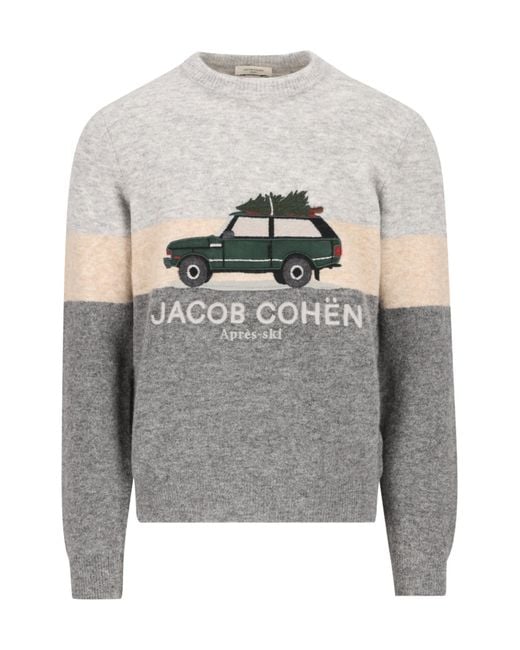 Jacob Cohen Gray Crew-Neck Knit Top for men
