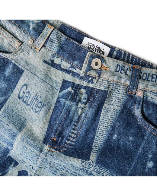 Jean Paul Gaultier Blue Mini Denim Skirt With Belt Loops