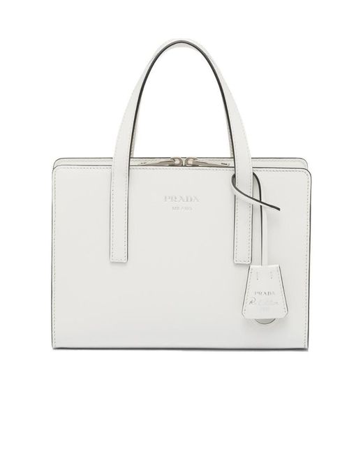 Prada White Re-Edition 1995 Top Handle Bag