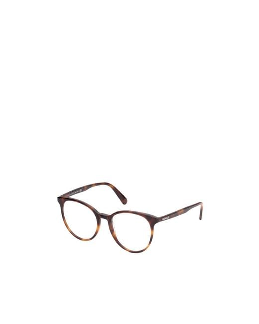 Moncler White Eyewear Oval Frame Glasses