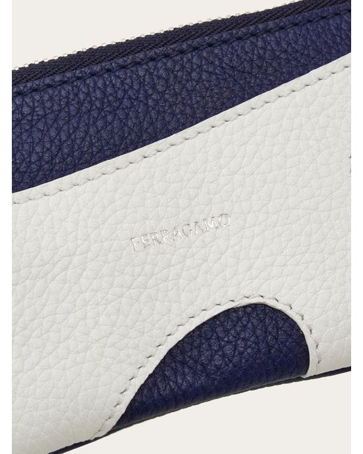 Ferragamo White Ferragamo Cut-Out Detailed Card Holder for men