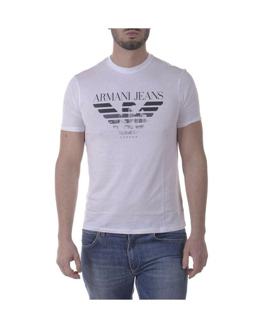 Armani Jeans Purple Round-Necked T-Shirt for men