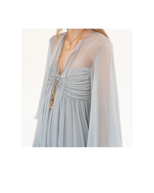 Chloé Blue Chloé Pleated Mini Dress