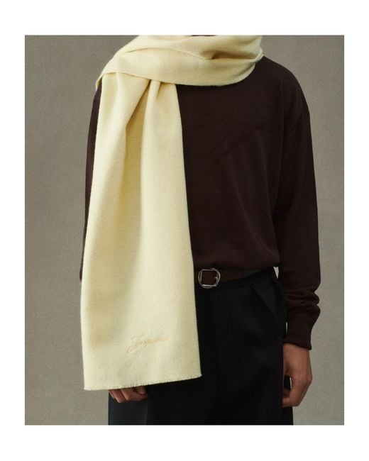 Jacquemus Natural Le Tailleur Logo Embroidered Scarf