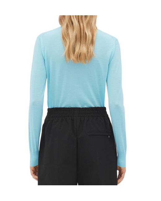 Bottega Veneta Blue Crew Neck Wool Jumper