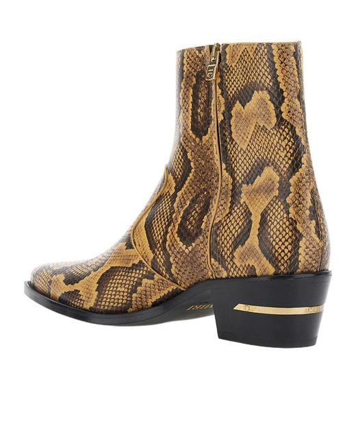 Amiri Brown Pointed-Toe Ankle Boots
