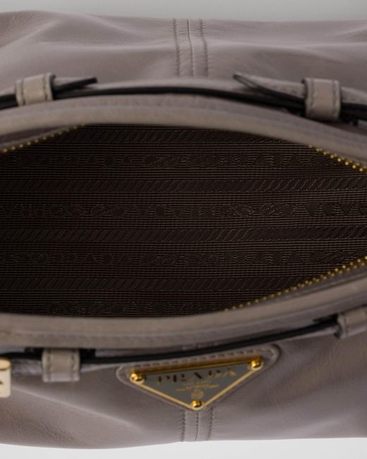 Prada Brown Small Leather Shoulder Bag