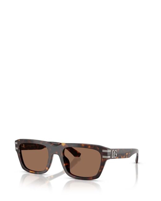 Dolce & Gabbana Brown Eyewear Rectangular Frame Sunglasses for men