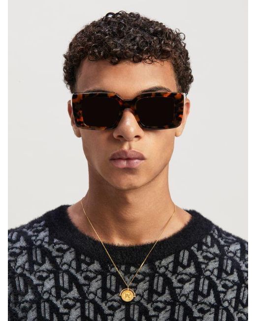 Palm Angels White Monogram Chevalier Necklace for men