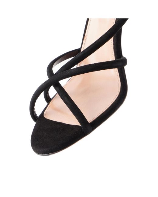 Aquazzura Metallic Strap Suede Leather Sandal