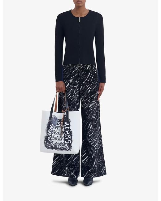 Marni White 30Th Anniversary Print Two-Toned Tribeca Tote Bag